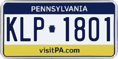 PA license plate KLP1801