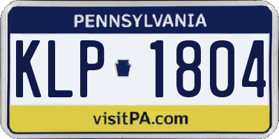 PA license plate KLP1804