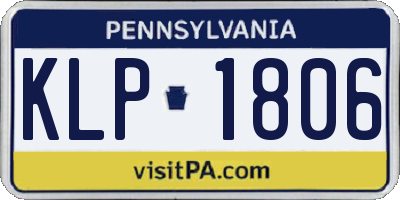 PA license plate KLP1806
