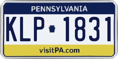 PA license plate KLP1831