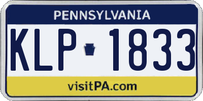 PA license plate KLP1833