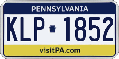 PA license plate KLP1852