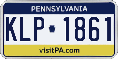 PA license plate KLP1861