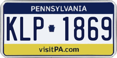 PA license plate KLP1869