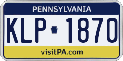 PA license plate KLP1870