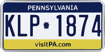 PA license plate KLP1874
