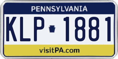 PA license plate KLP1881