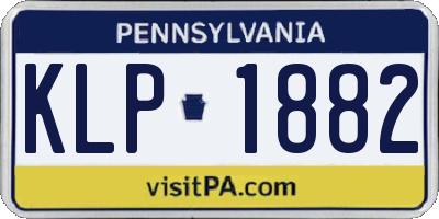PA license plate KLP1882