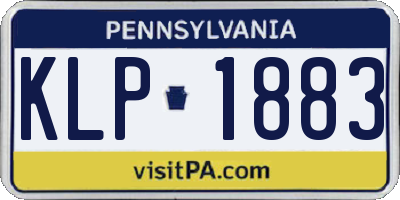 PA license plate KLP1883