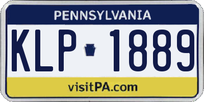 PA license plate KLP1889