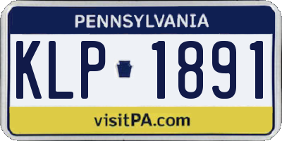 PA license plate KLP1891
