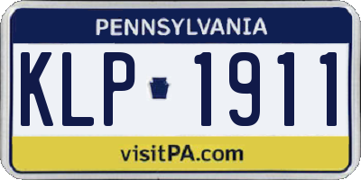 PA license plate KLP1911