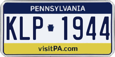 PA license plate KLP1944