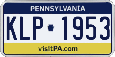 PA license plate KLP1953