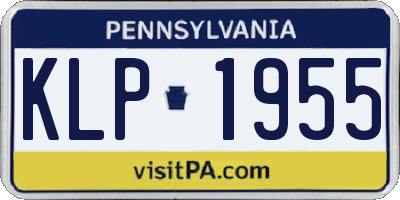 PA license plate KLP1955
