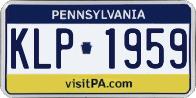 PA license plate KLP1959