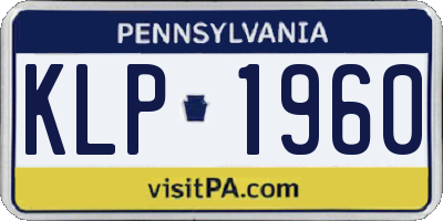 PA license plate KLP1960
