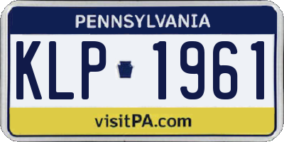 PA license plate KLP1961