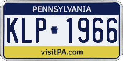 PA license plate KLP1966