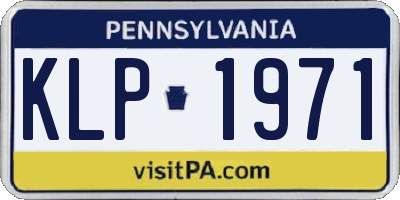 PA license plate KLP1971