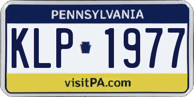 PA license plate KLP1977