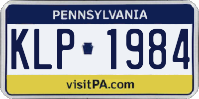 PA license plate KLP1984