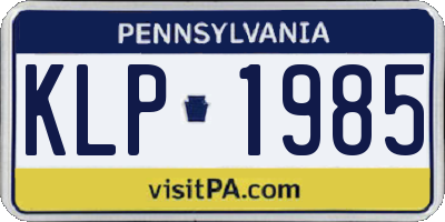 PA license plate KLP1985