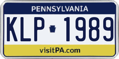 PA license plate KLP1989