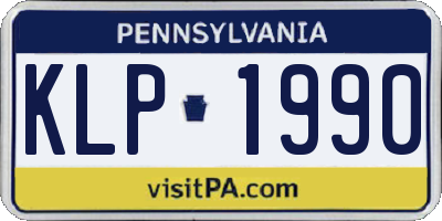 PA license plate KLP1990