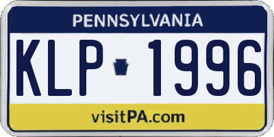 PA license plate KLP1996