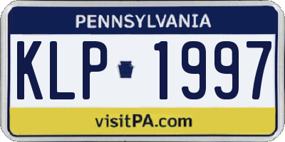 PA license plate KLP1997