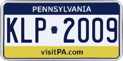 PA license plate KLP2009