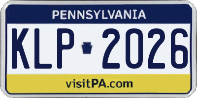 PA license plate KLP2026