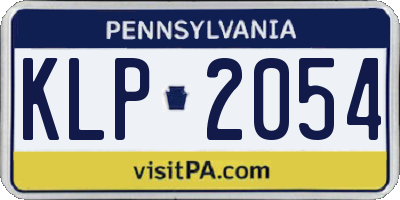 PA license plate KLP2054