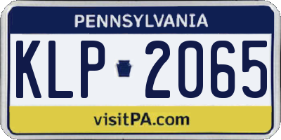 PA license plate KLP2065