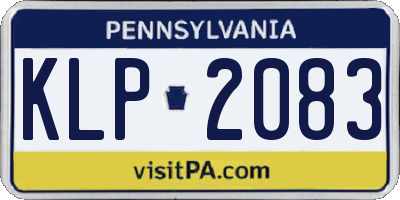 PA license plate KLP2083