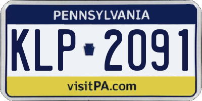 PA license plate KLP2091