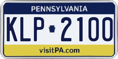 PA license plate KLP2100