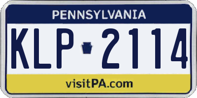 PA license plate KLP2114
