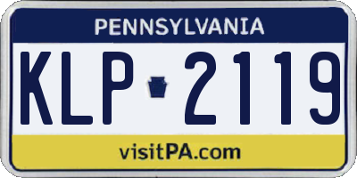 PA license plate KLP2119