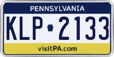 PA license plate KLP2133