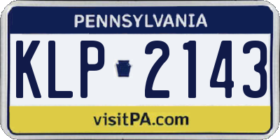 PA license plate KLP2143