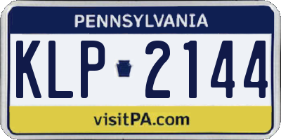 PA license plate KLP2144
