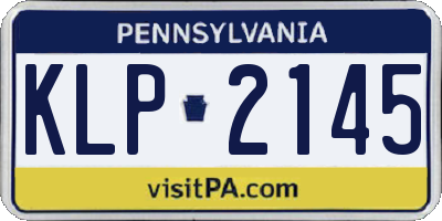 PA license plate KLP2145