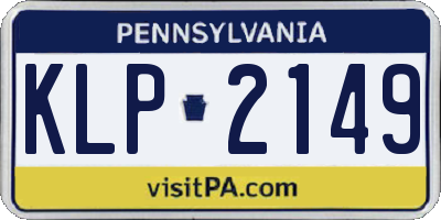 PA license plate KLP2149