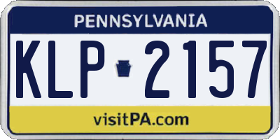 PA license plate KLP2157