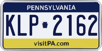PA license plate KLP2162