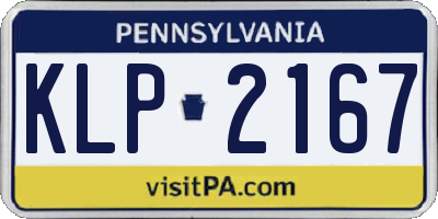 PA license plate KLP2167