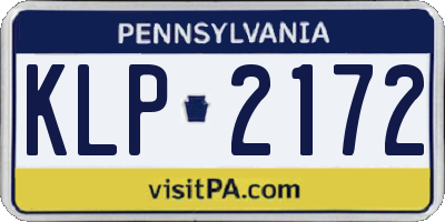 PA license plate KLP2172
