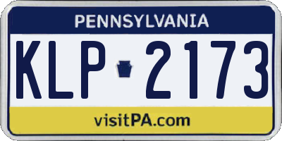 PA license plate KLP2173